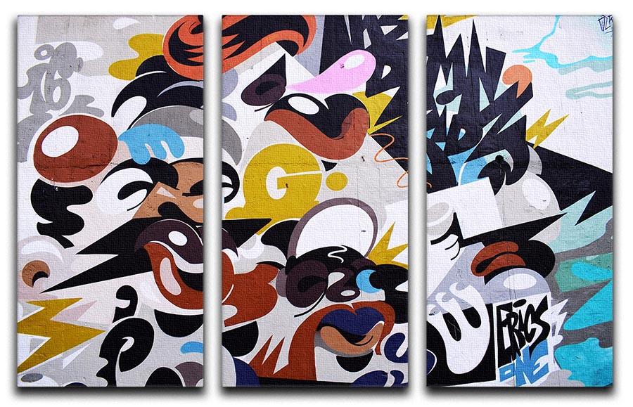 Abstract Graffiti 3 Split Panel Canvas Print featuring vibrant colors and modern design, perfect for enhancing any living space.