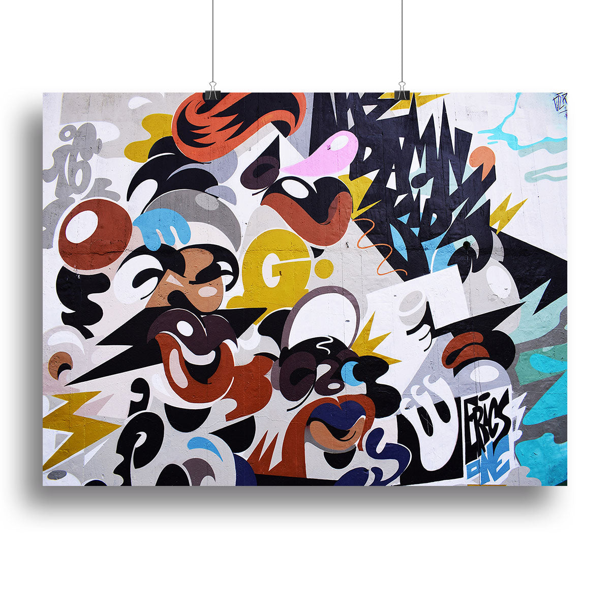 A vibrant Abstract Graffiti Canvas Print showcasing colorful, dynamic patterns perfect for modern decor.