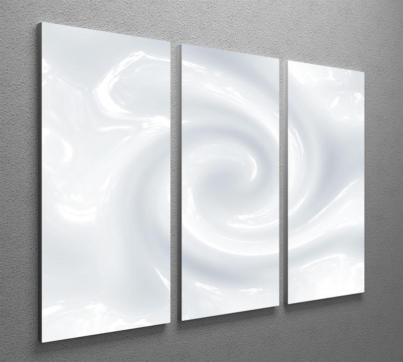 Abstract Milk Circulation 3 Split Panel Canvas Print showcasing vibrant colors and fluid shapes, perfect for modern decor.