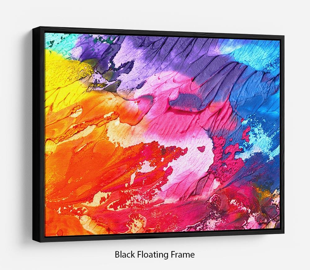Abstract Oil Paint Floating Frame Canvas featuring vibrant colors and modern design, elegantly framed to create a floating effect.