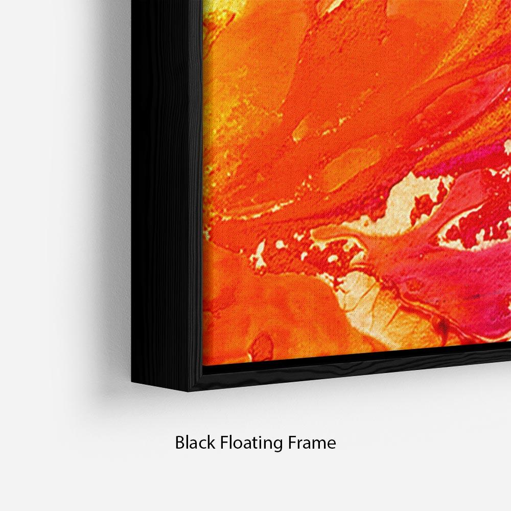 Abstract Oil Paint Floating Frame Canvas featuring vibrant colors and modern design, elegantly framed to create a floating effect.