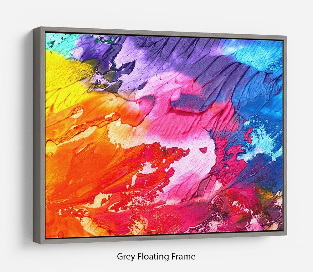 Abstract Oil Paint Floating Frame Canvas featuring vibrant colors and modern design, elegantly framed to create a floating effect.