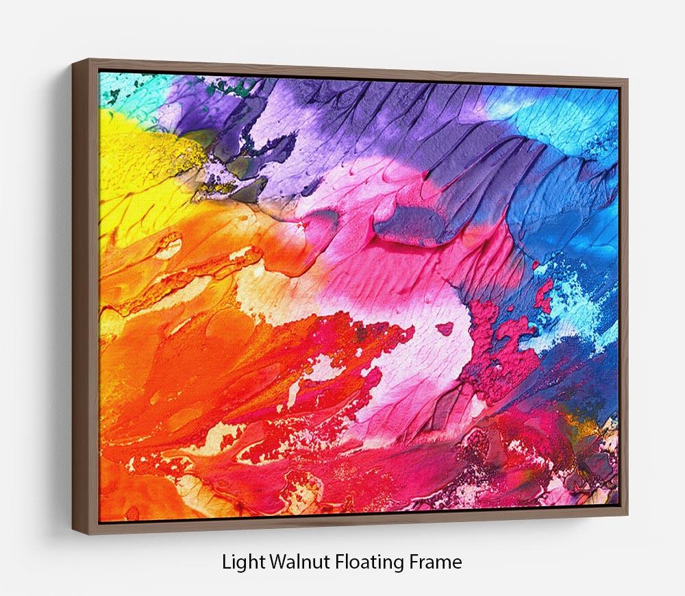 Abstract Oil Paint Floating Frame Canvas featuring vibrant colors and modern design, elegantly framed to create a floating effect.
