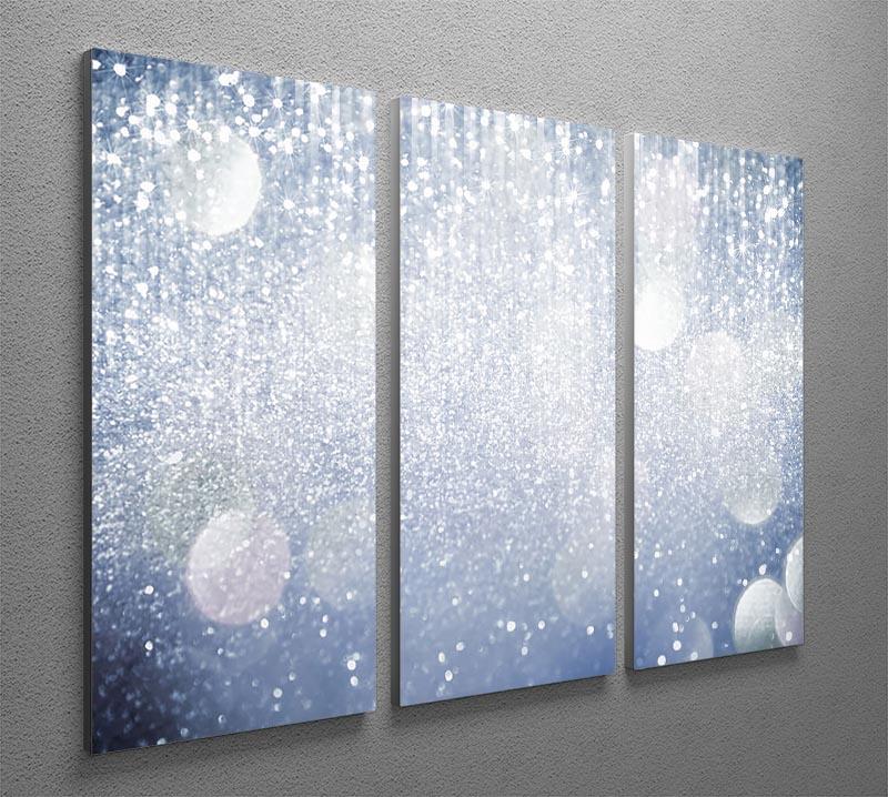 Abstract silver lights design on a 3-panel canvas print, showcasing modern art for elegant home decor.