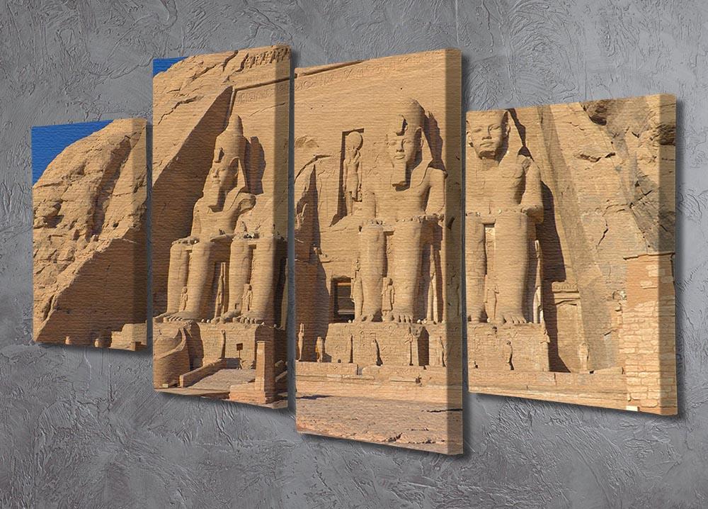 4-split canvas artwork depicting the Abu Simbel Temple of King Ramses II, showcasing intricate details and vibrant colors.