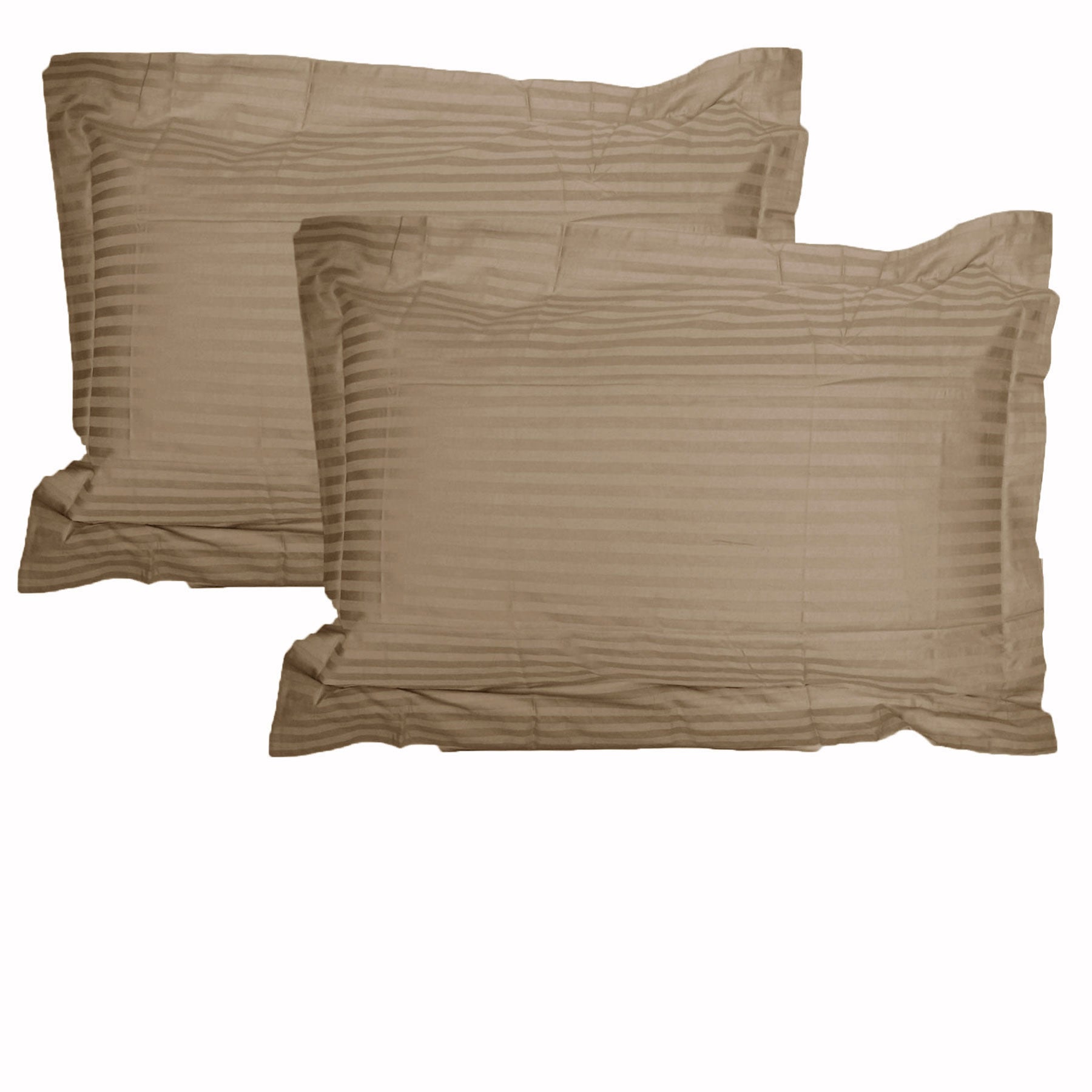 Accessorize 325TC Pair of Stripe Jumbo Pillowcases in Mocha, featuring a stylish striped pattern and soft cotton fabric.