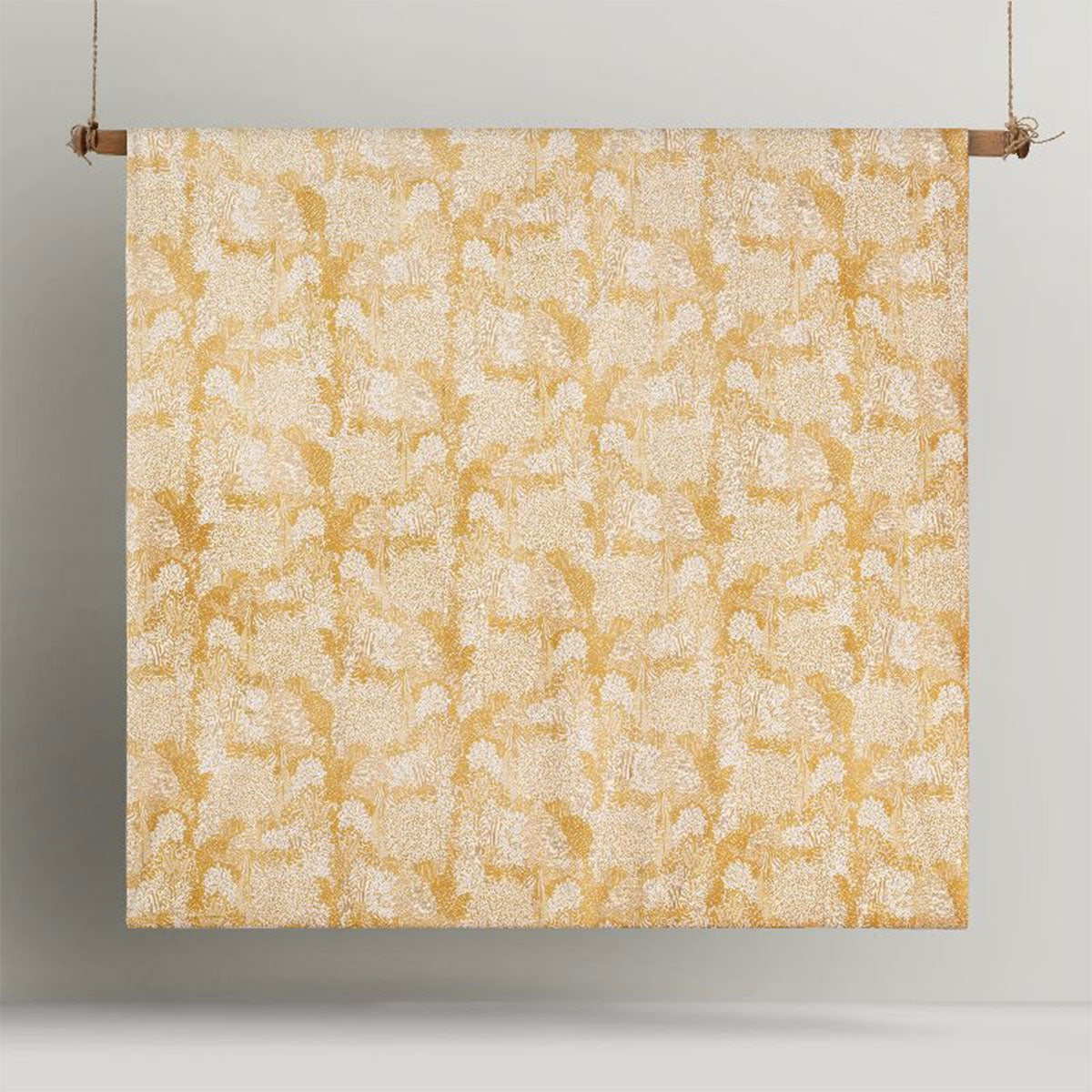 Accessorize Betty Otway Ochre Washed Cotton Printed Quilt Cover Set featuring a blossom design in ochre and white tones.