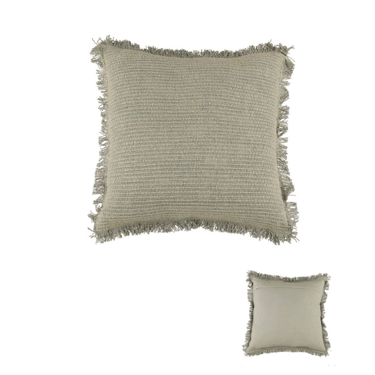 Accessorize Nova Sage Square Filled Cushion 45cm x 45cm with knitted design in soft sage color, perfect for home decor.