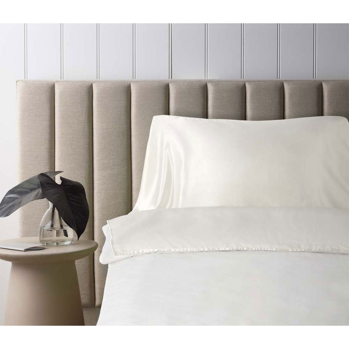 Accessorize Self Tanning Polyester Sheet Protector in stone color, measuring 145cm x 220cm, designed to prevent tanning stains on bedding.