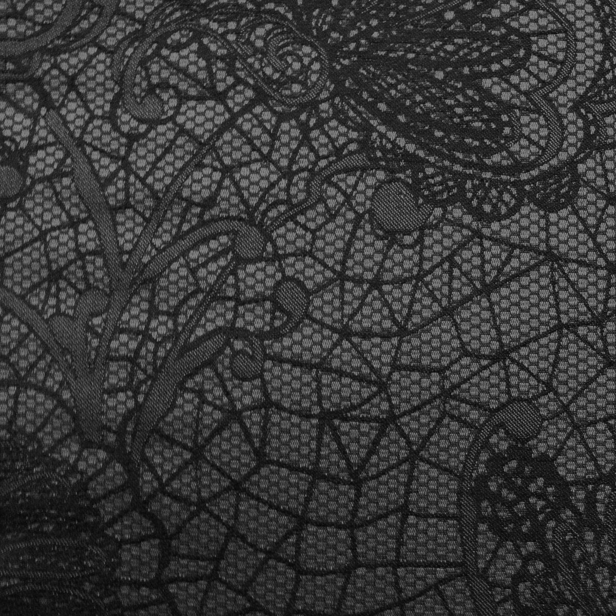 Accessorize Trudie Black Jacquard Quilt Cover Set Single featuring floral jacquard pattern in black and grey, includes quilt cover and pillowcase.