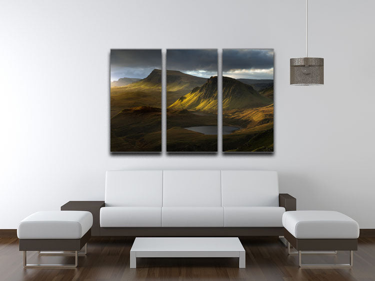 Adagio 3 Split Panel Canvas Print showcasing three elegant canvases with modern art design, perfect for home or office decor.