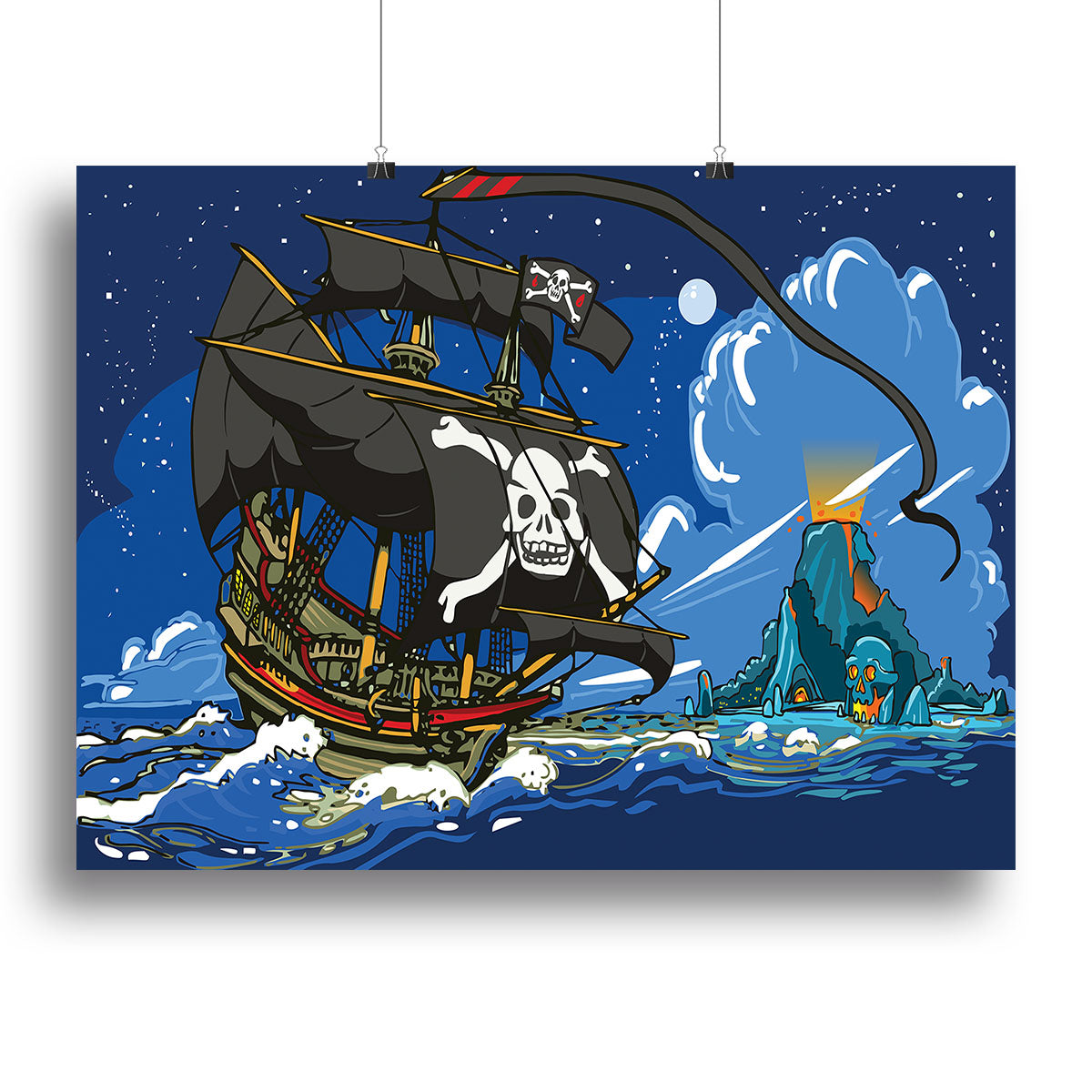 Adventure Time Pirate Ship canvas print featuring vibrant colors and whimsical design, perfect for fans and decor enthusiasts.