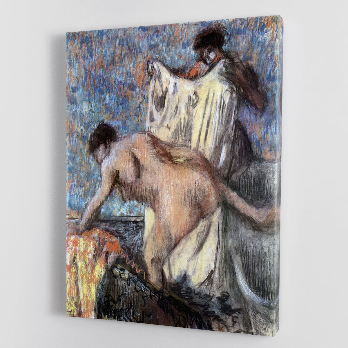 After Bathing 3 by Degas canvas print showcasing elegant bathers in soft colors, perfect for modern decor.