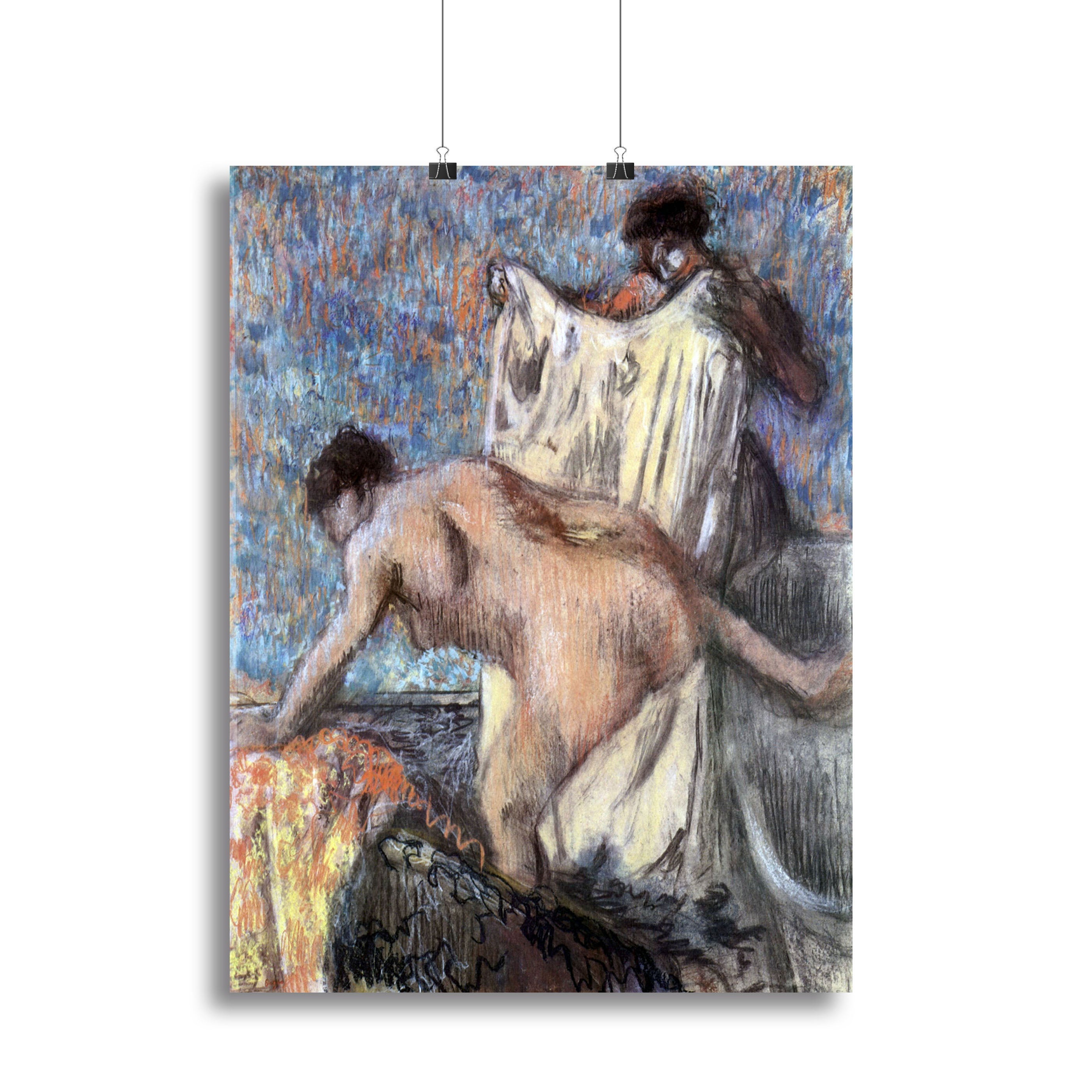 After Bathing 3 by Degas canvas print showcasing elegant bathers in soft colors, perfect for modern decor.