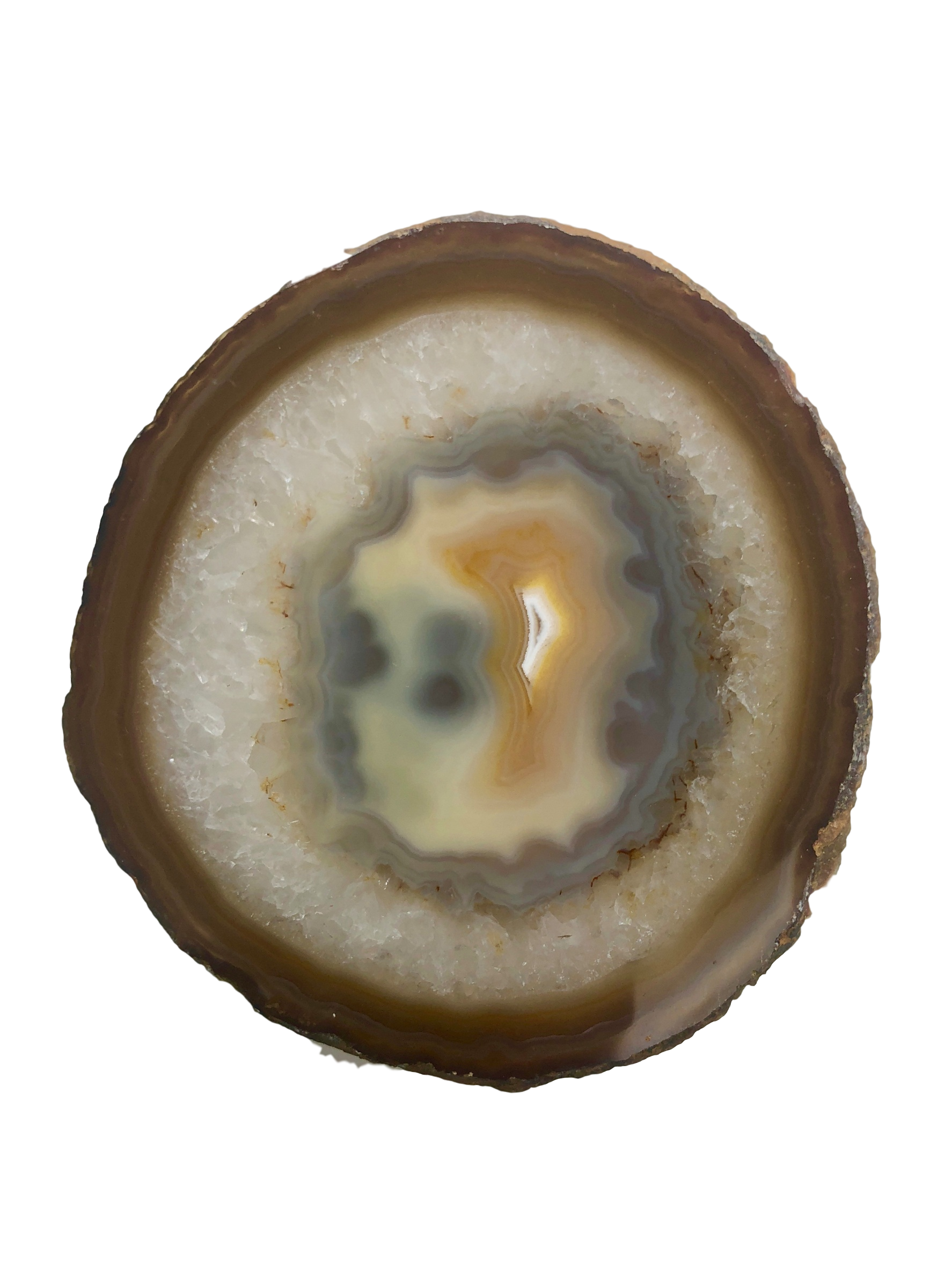 A beautifully crafted Agate Thin Serving Plate with a natural trim, showcasing vibrant colors and unique patterns, perfect for serving food.