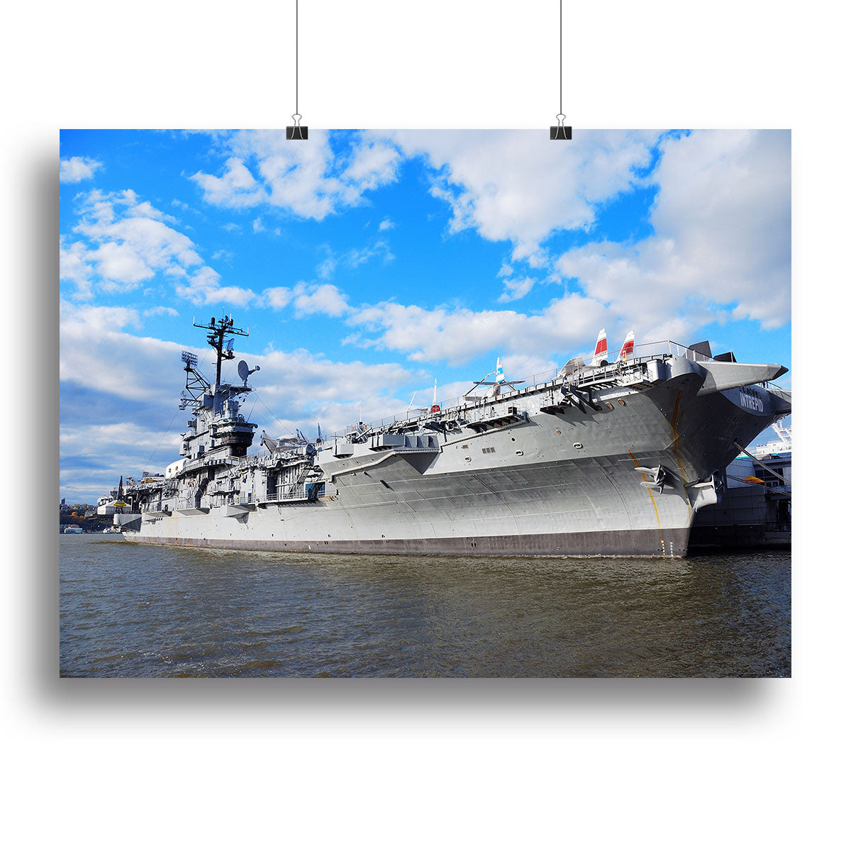 Canvas print of World War II aircraft carriers showcasing detailed naval designs.