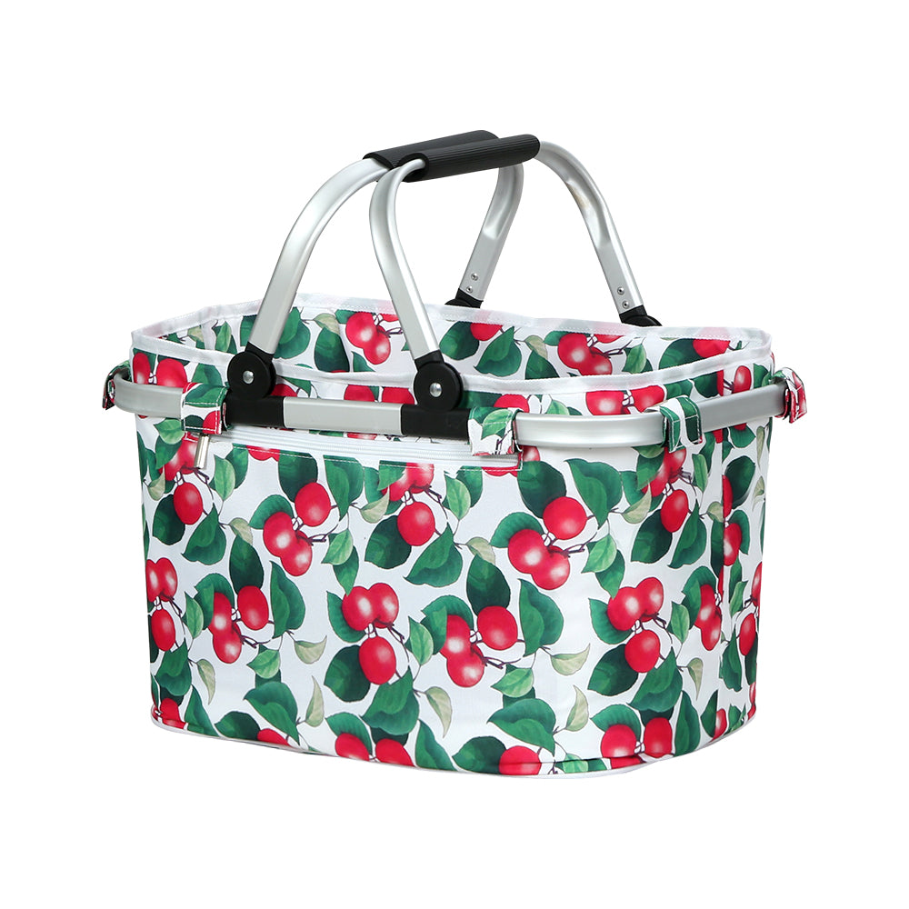 Alfresco Picnic Bag Basket in a natural outdoor setting, showcasing its durable fabric and spacious design, perfect for picnics and outdoor activities.