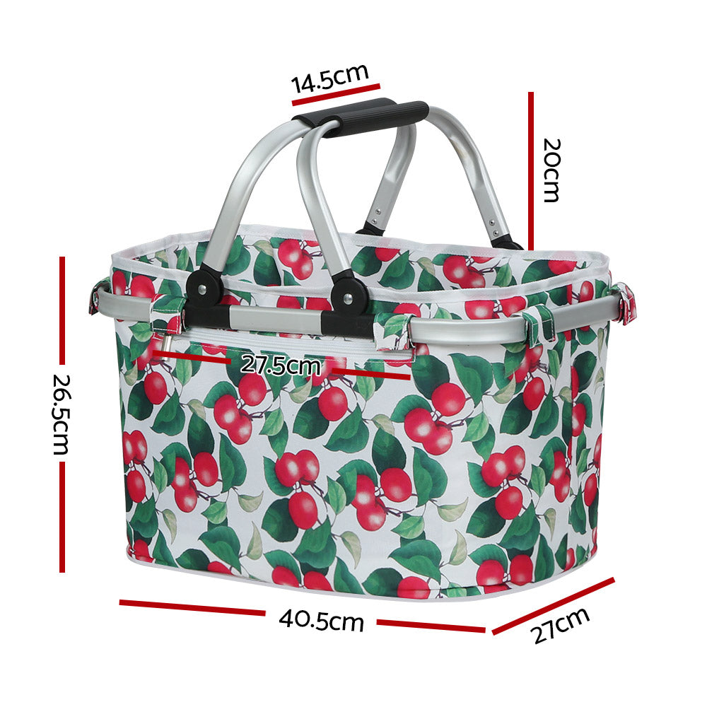 Alfresco Picnic Bag Basket in a natural outdoor setting, showcasing its durable fabric and spacious design, perfect for picnics and outdoor activities.