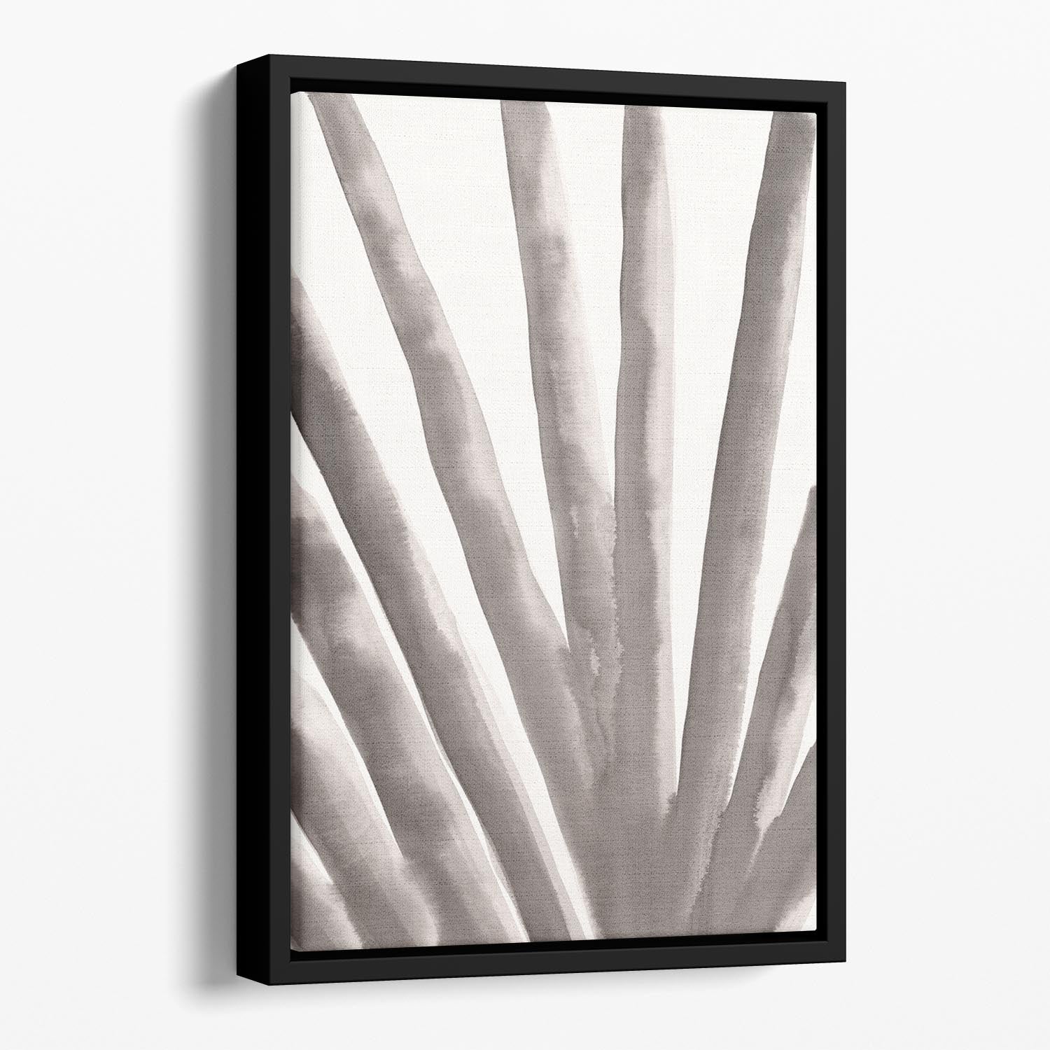 Aloe Vera Floating Framed Canvas showcasing vibrant green leaves in an elegant wooden frame.