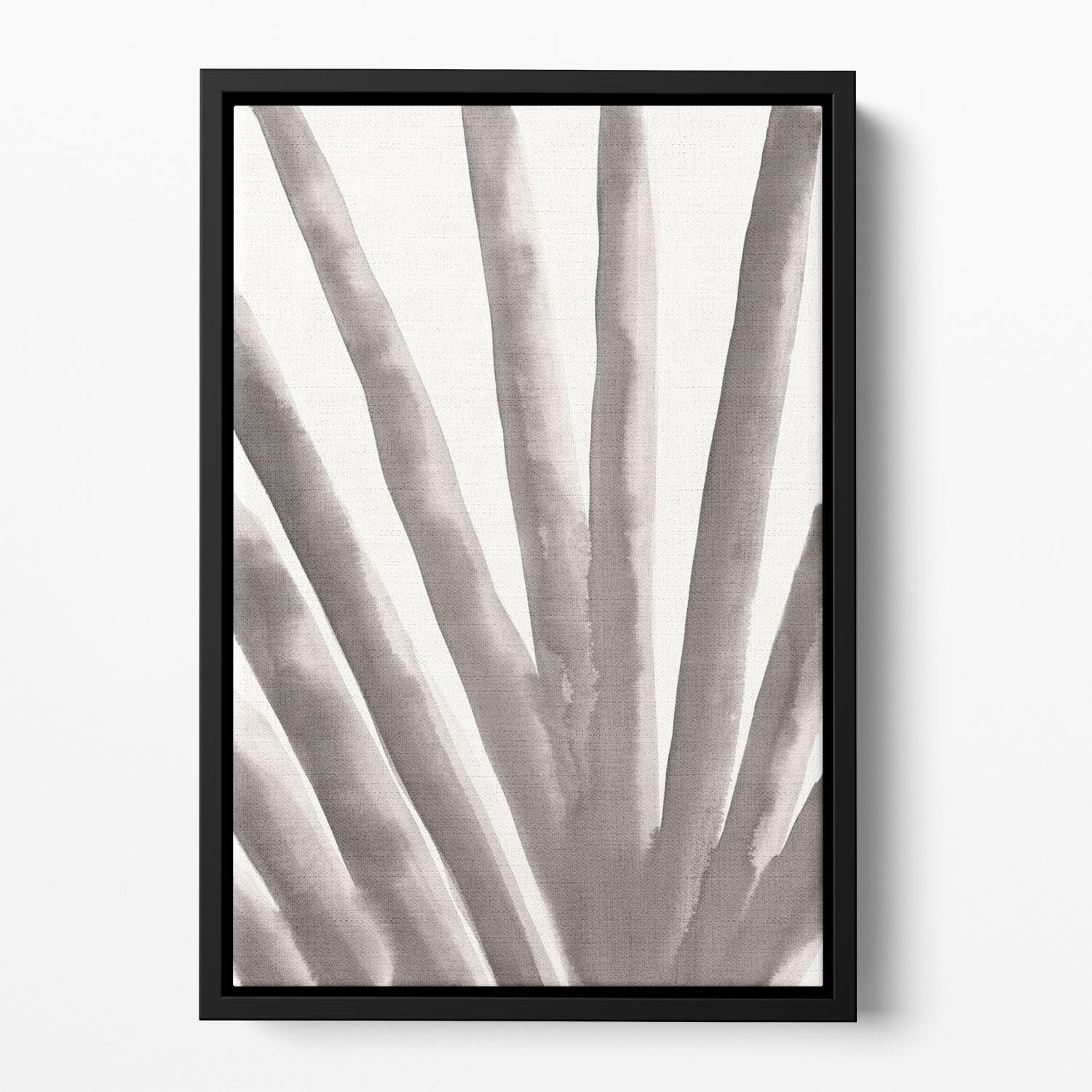 Aloe Vera Floating Framed Canvas showcasing vibrant green leaves in an elegant wooden frame.