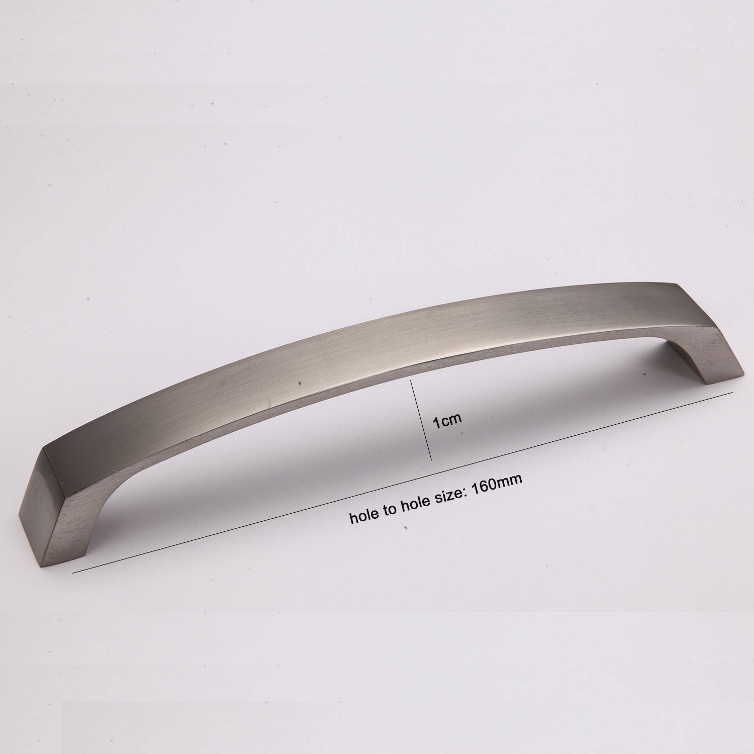 Aluminum alloy kitchen cabinet drawer handle pulls in brushed satin nickel finish, showcasing modern design and durability.