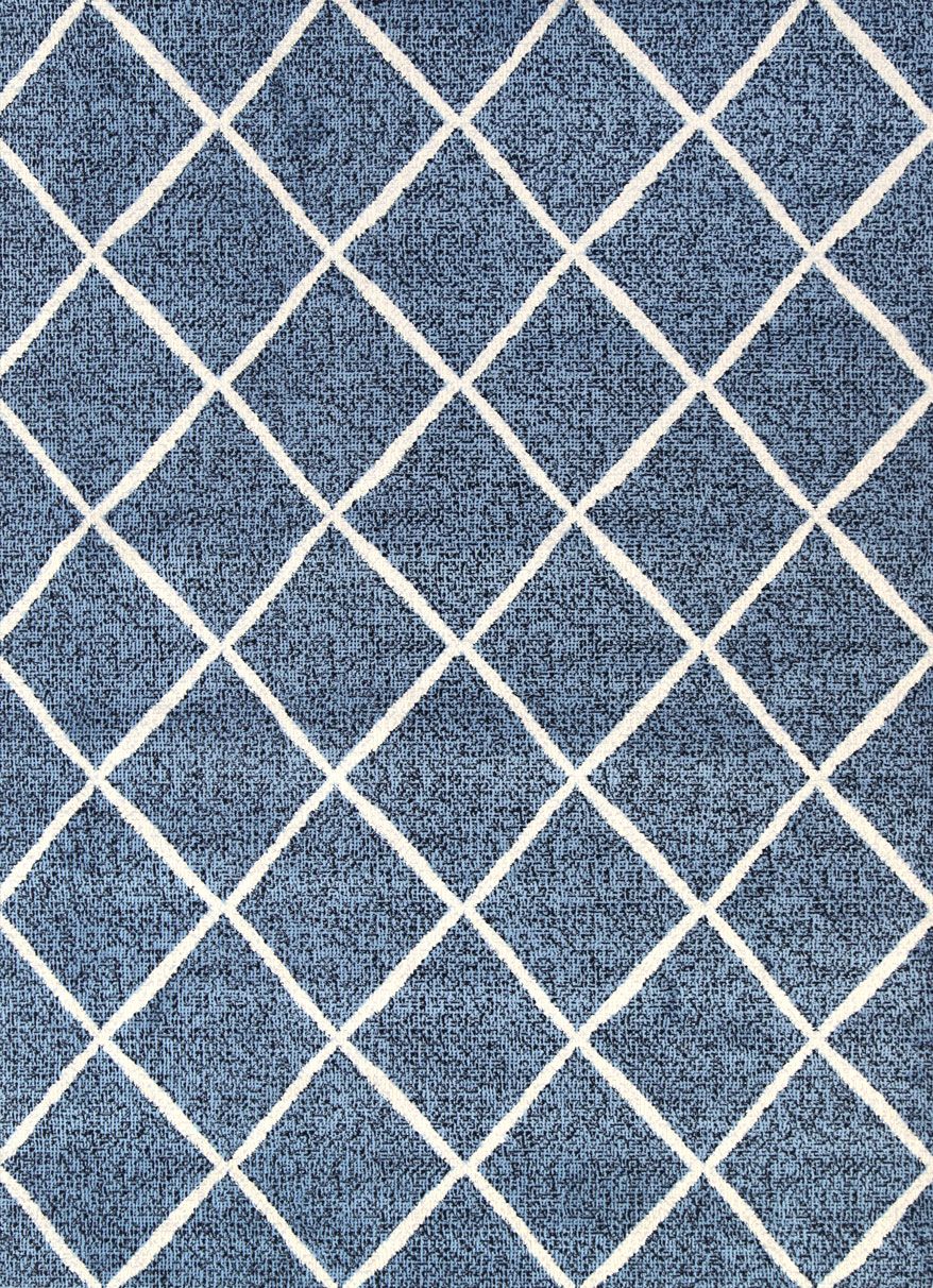 Allure Cross Diamond Blue Cream Rug, 240x330 cm, featuring a stylish diamond pattern in blue and cream colors, perfect for indoor decor.