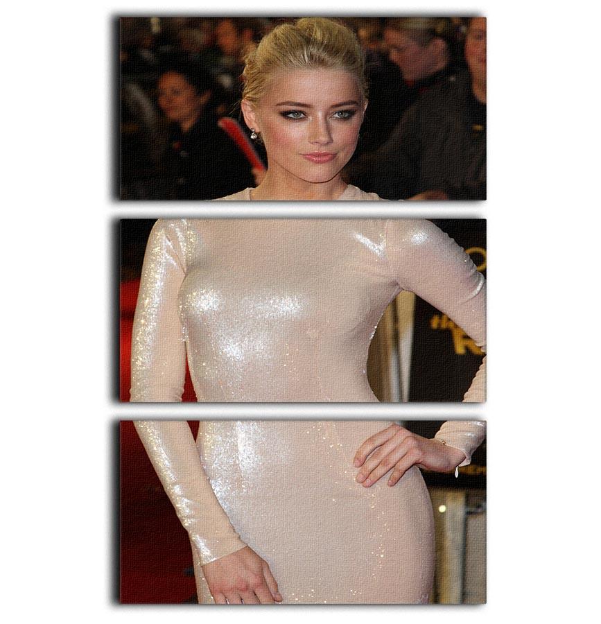 Amber Heard 3 Split Panel Canvas Print featuring three cohesive and captivating designs, perfect for enhancing any living space.