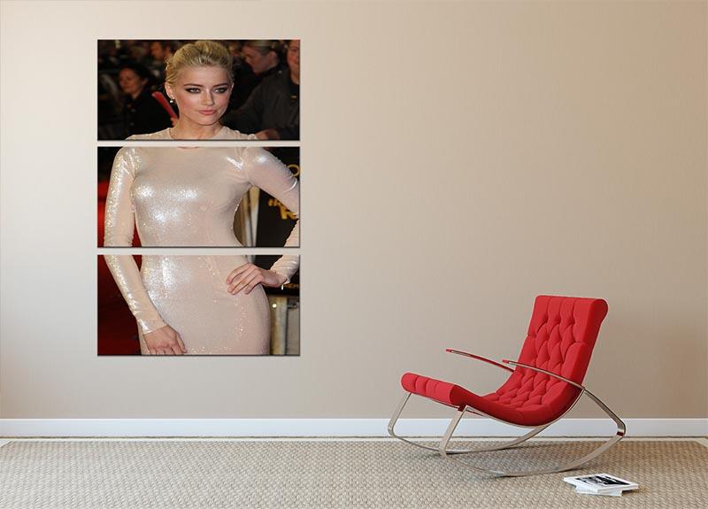 Amber Heard 3 Split Panel Canvas Print featuring three cohesive and captivating designs, perfect for enhancing any living space.