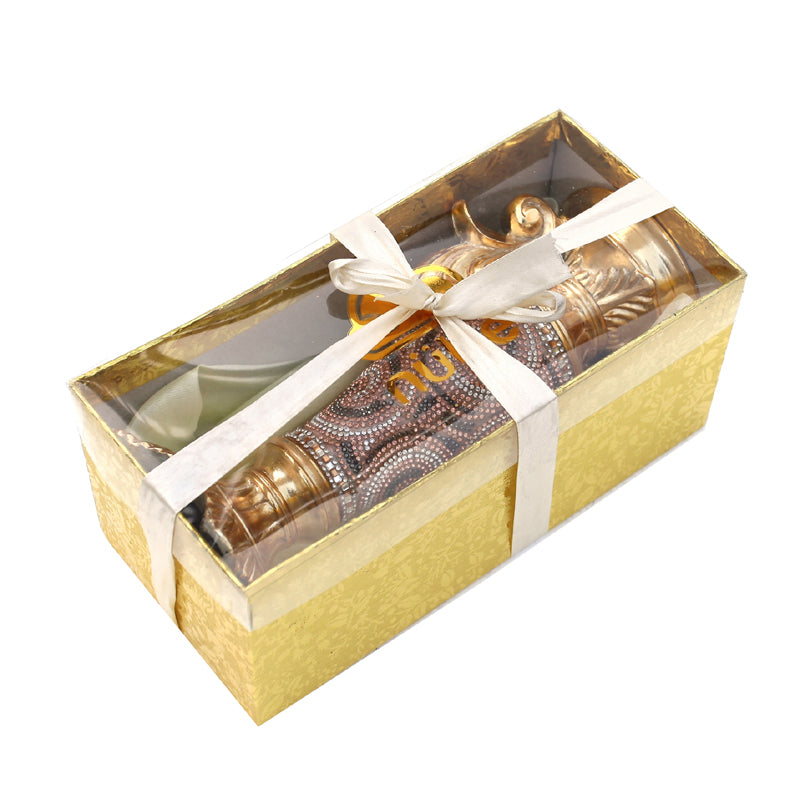 Ambrose Gold Plated Crystal Embellished Ceramic Vase showcasing its elegant design and crystal details.