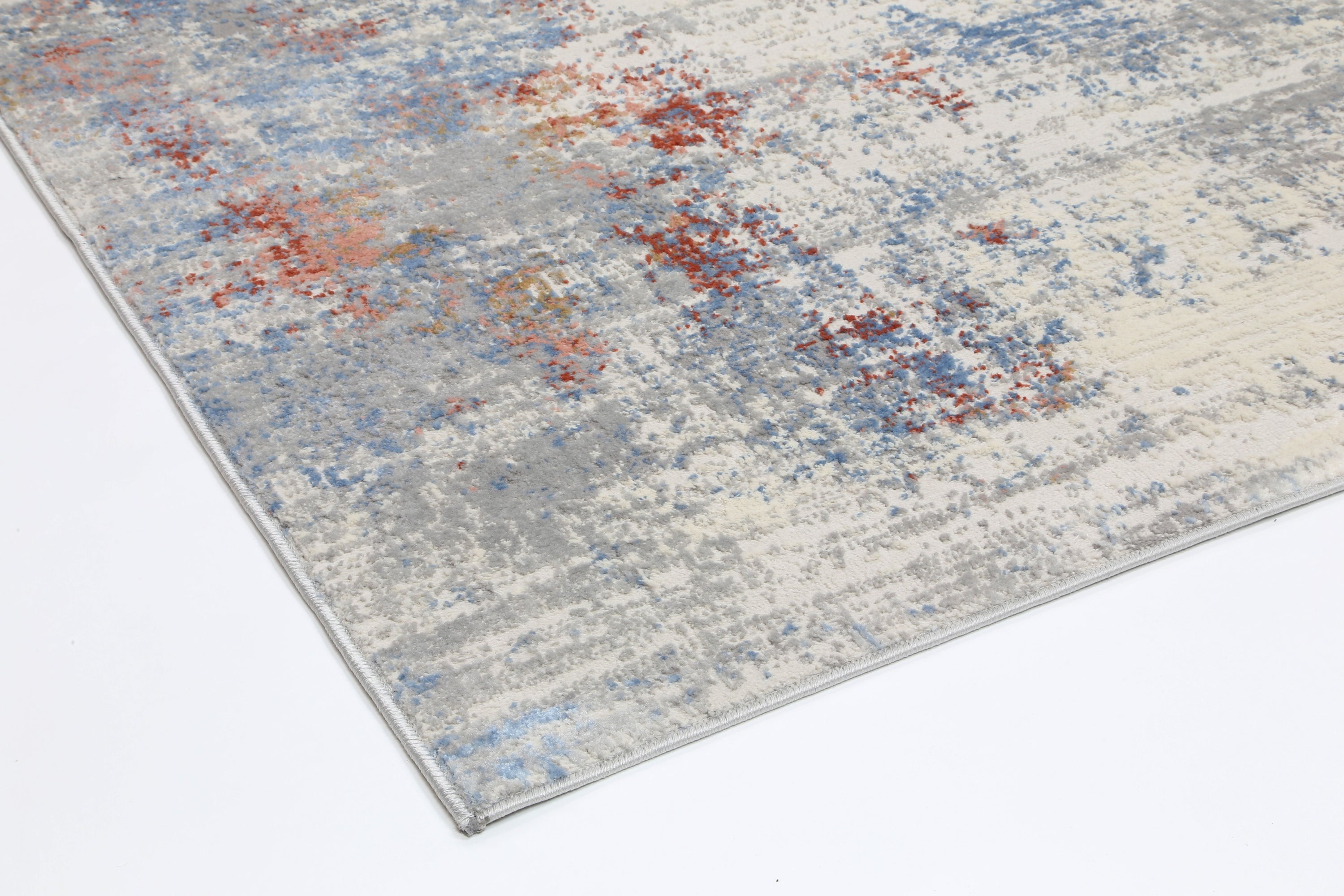 Amelia Grey Multi Modern Rug 160x230 cm with abstract patterns and a soft texture, ideal for stylish home decor.