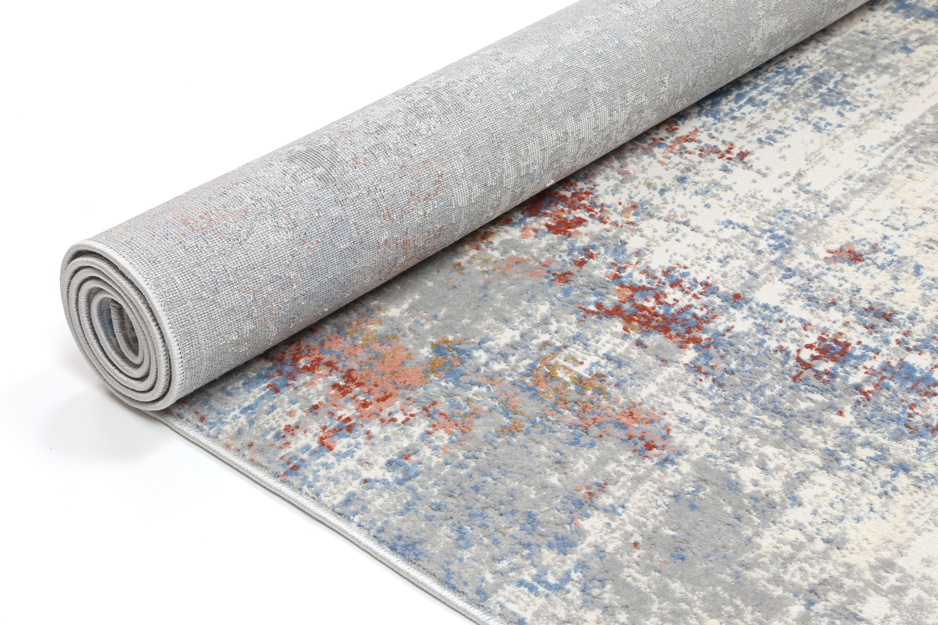 Amelia Grey Multi Modern Rug 160x230 cm with abstract patterns and a soft texture, ideal for stylish home decor.