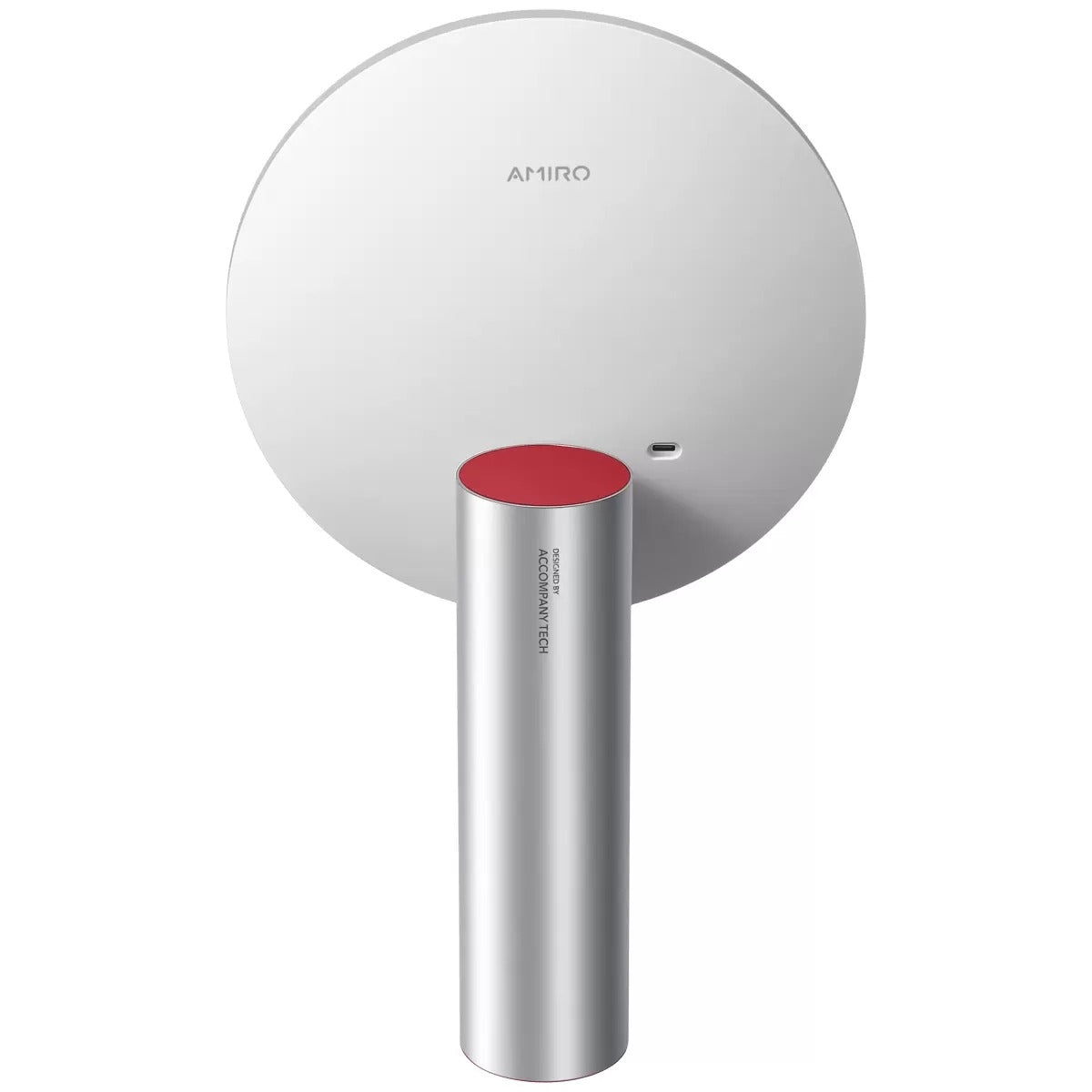Amiro 8-inch HD Sensor OnOff LED Cordless O-Series II Mirror with touch control and suction cup base, showcasing its sleek design and bright illumination.