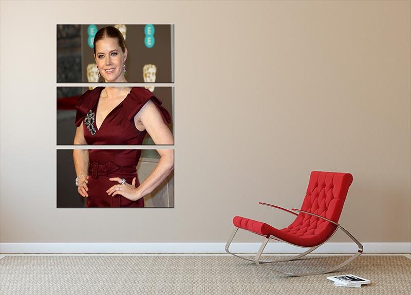 A stunning 3-panel canvas print featuring Amy Adams at the BAFTAs, showcasing elegance and sophistication in wall art.