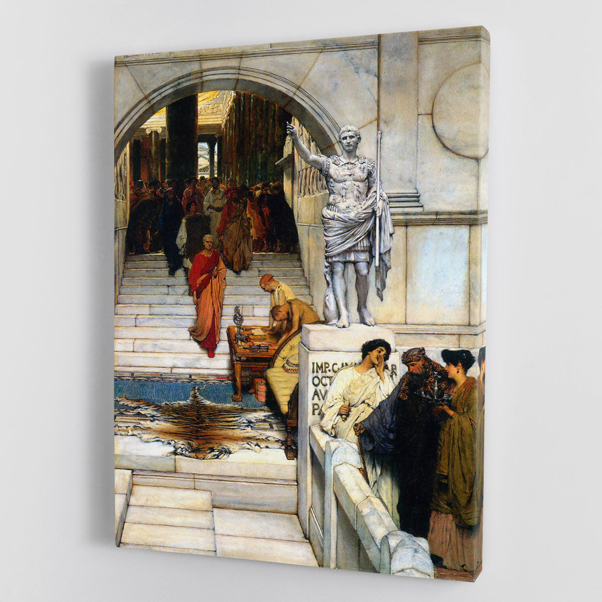Canvas print of 'An Audience with Agrippa' by Alma Tadema, showcasing classical art with rich colors and intricate details.