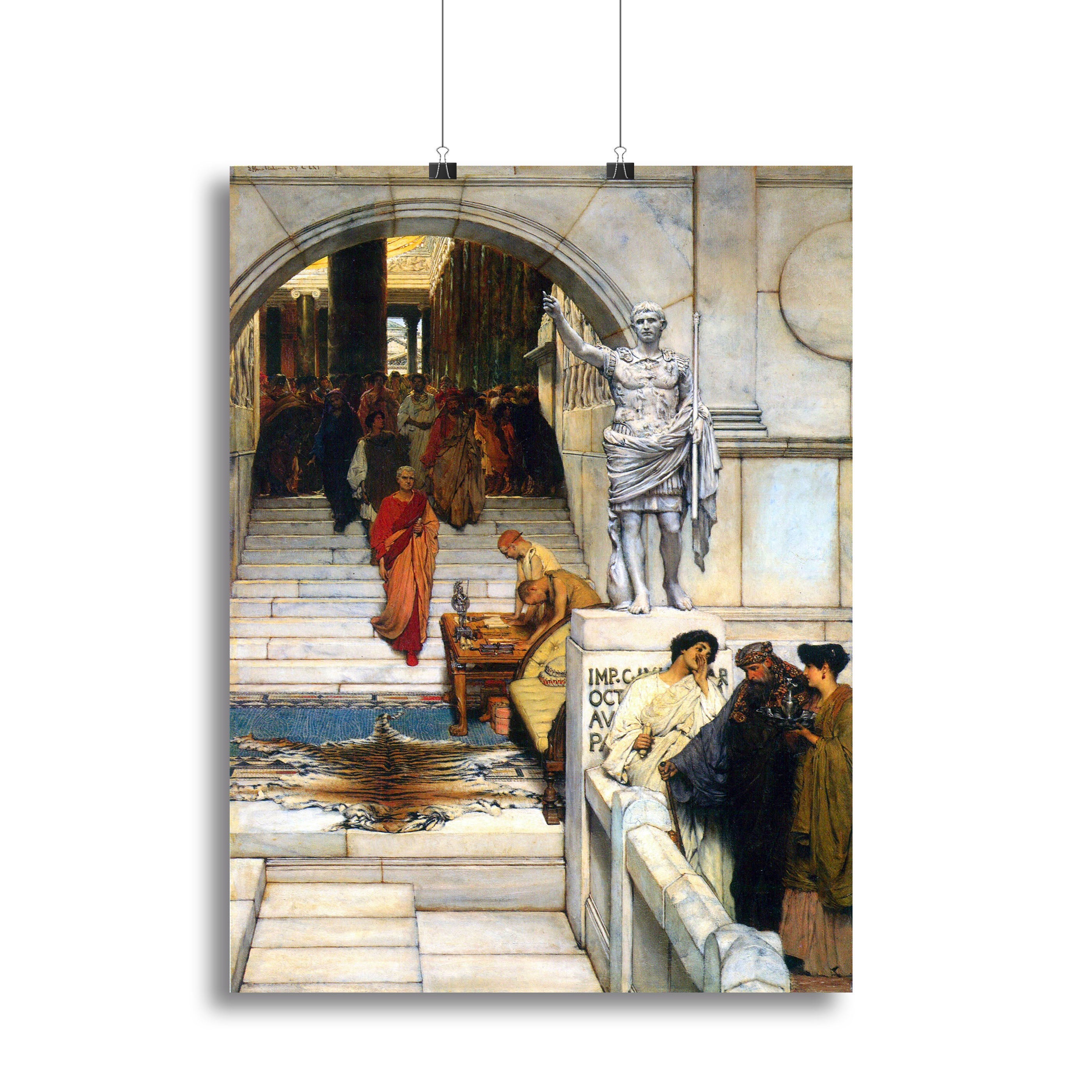 Canvas print of 'An Audience with Agrippa' by Alma Tadema, showcasing classical art with rich colors and intricate details.