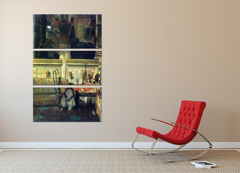 A stunning 3-panel canvas art depicting an Egyptian widow in a historical setting, showcasing intricate details and vibrant colors.