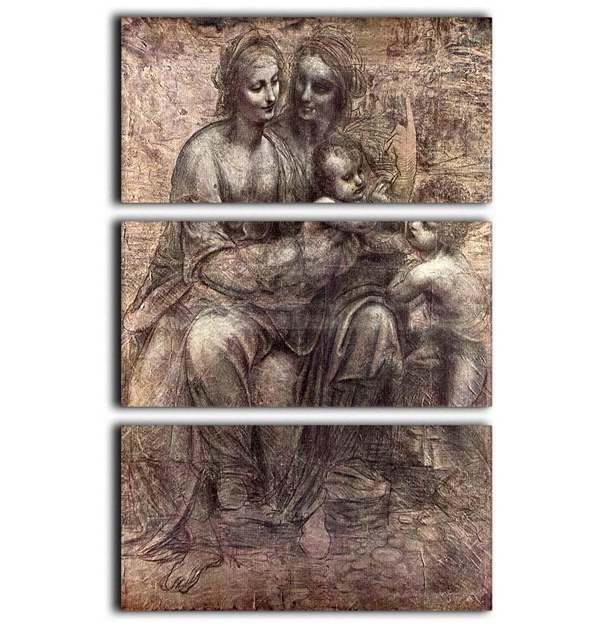 Anna Selbdritt by Da Vinci 3-panel canvas print showcasing elegant artwork in a modern setting.