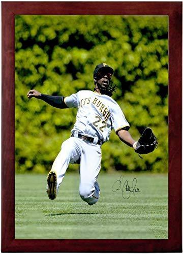 Andrew McCutchen Autograph Replica Super Print, 12x18 inches, featuring vibrant colors and a printed signature, framed in black.