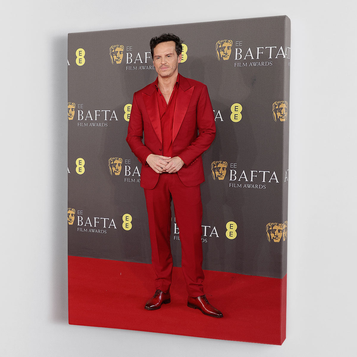 Canvas print of Andrew Scott at the BAFTAs, showcasing the actor in a stylish pose, perfect for home or office decor.