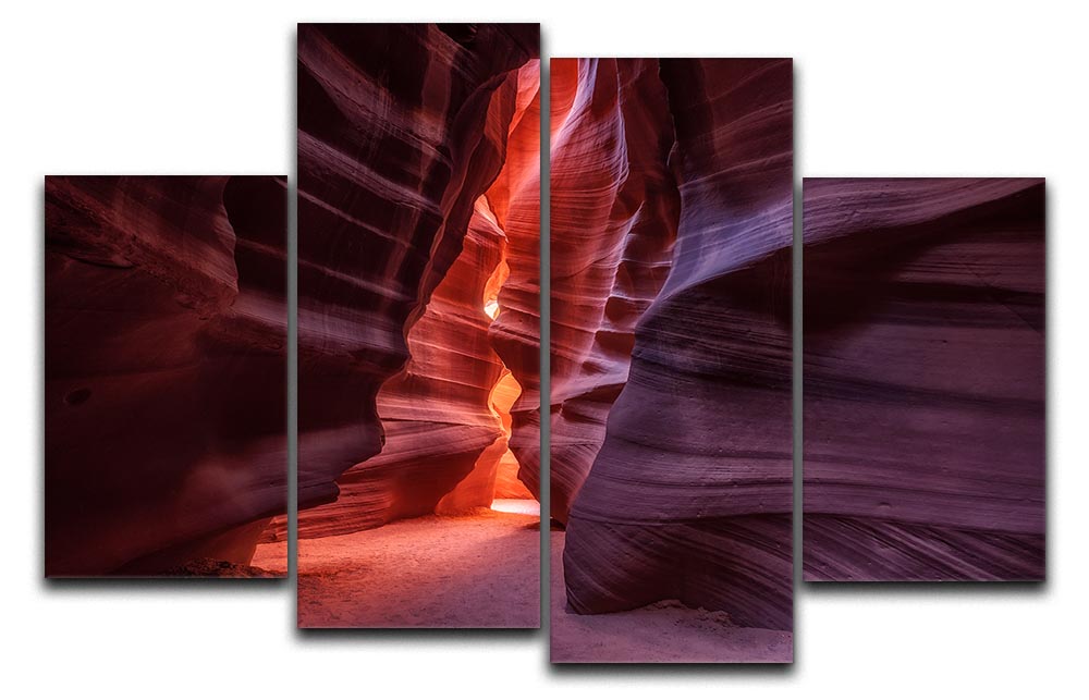 Antelope 4 Split Panel Canvas artwork featuring four equal sections with vibrant colors and intricate designs, creating a cohesive and dynamic visual effect.