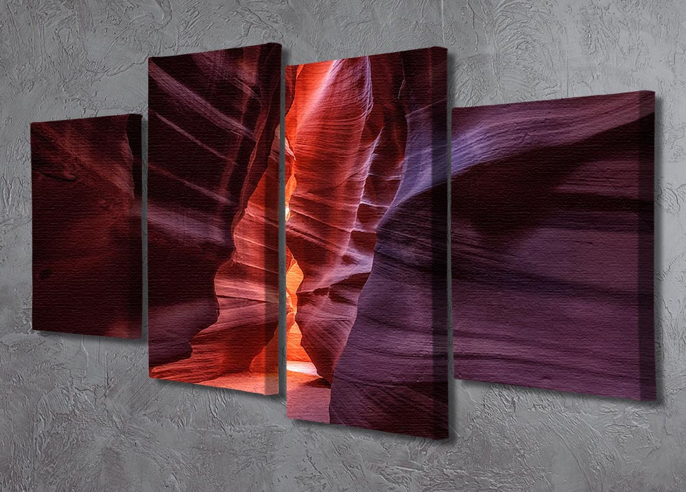 Antelope 4 Split Panel Canvas artwork featuring four equal sections with vibrant colors and intricate designs, creating a cohesive and dynamic visual effect.
