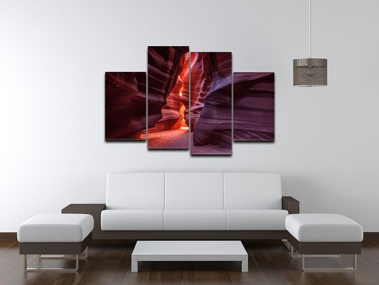 Antelope 4 Split Panel Canvas artwork featuring four equal sections with vibrant colors and intricate designs, creating a cohesive and dynamic visual effect.