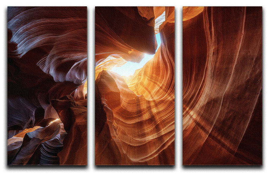 Antelope Hole 3 Split Panel Canvas Print showcasing a stunning design with three high-quality panels, perfect for enhancing any decor.