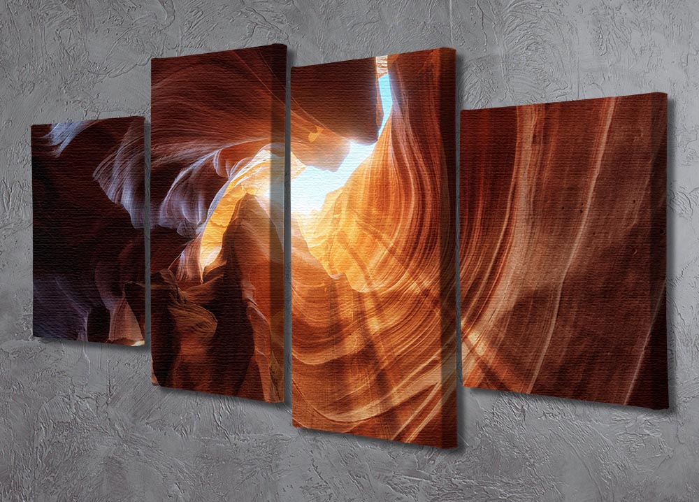Antelope Hole 4 Split Panel Canvas artwork displayed in a modern living room setting, showcasing vibrant colors and dynamic design.