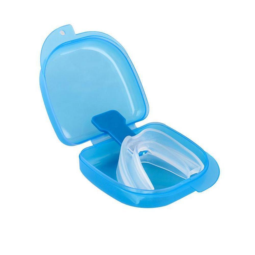 Adjustable Anti Snoring Aid Mouth Guard made of soft silicone, designed to reduce snoring and improve breathing during sleep.