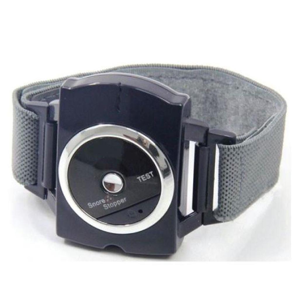 Anti Snoring Aid Stopper Watch with wristband, featuring a sleek design and biosensor technology for effective snoring reduction.