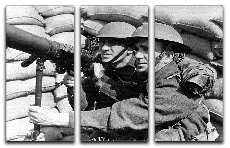 A stunning 3-panel canvas print featuring an anti-aircraft station, showcasing vibrant colors and intricate details, perfect for modern decor.