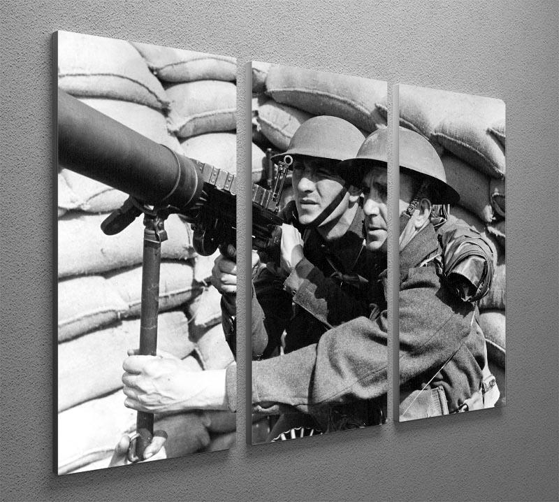 A stunning 3-panel canvas print featuring an anti-aircraft station, showcasing vibrant colors and intricate details, perfect for modern decor.