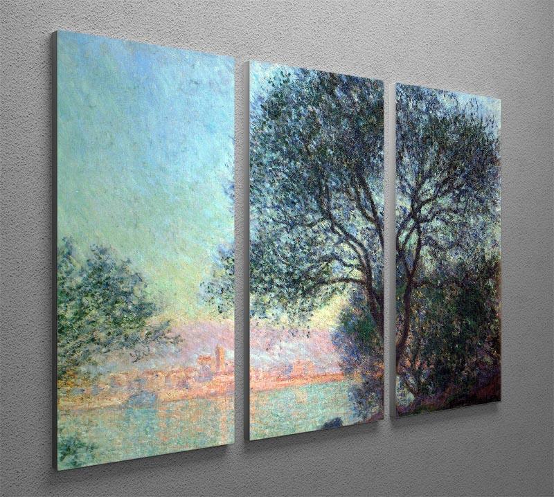 Three-panel canvas print of Antibes seen from La Salis by Monet, showcasing vibrant colors and intricate details.