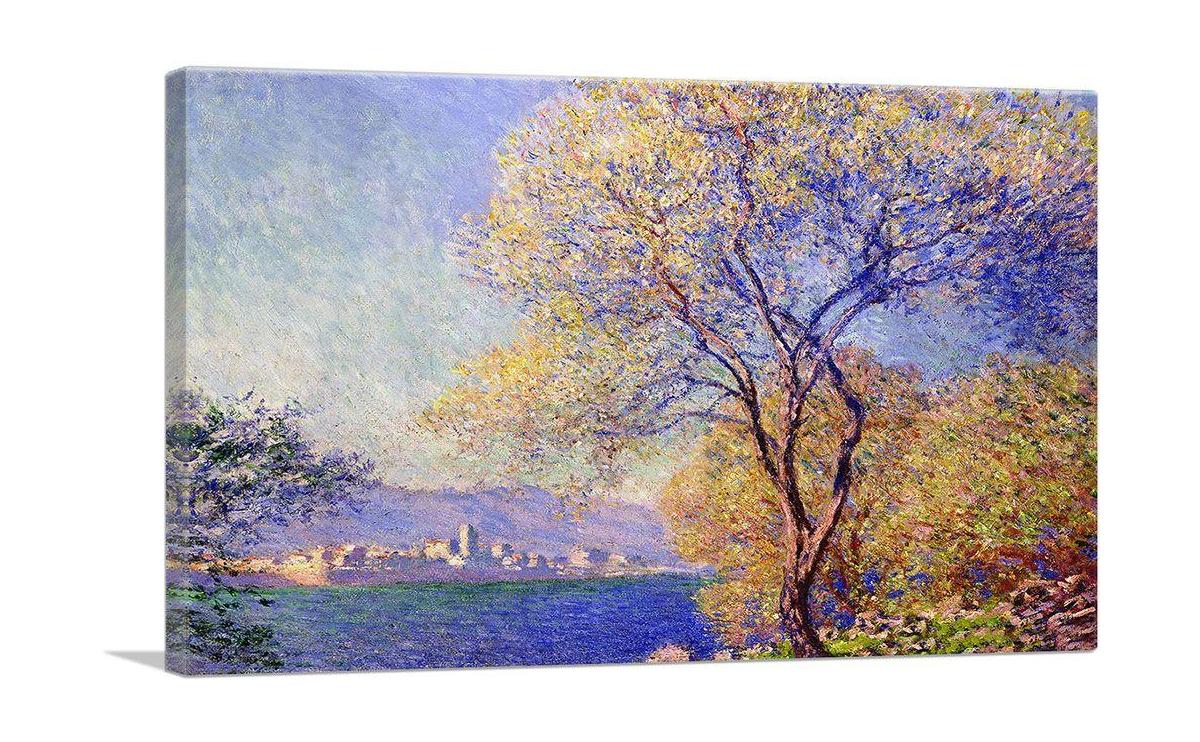 Canvas art depicting Antibes seen from the Salis Gardens, showcasing vibrant colors and serene landscapes.